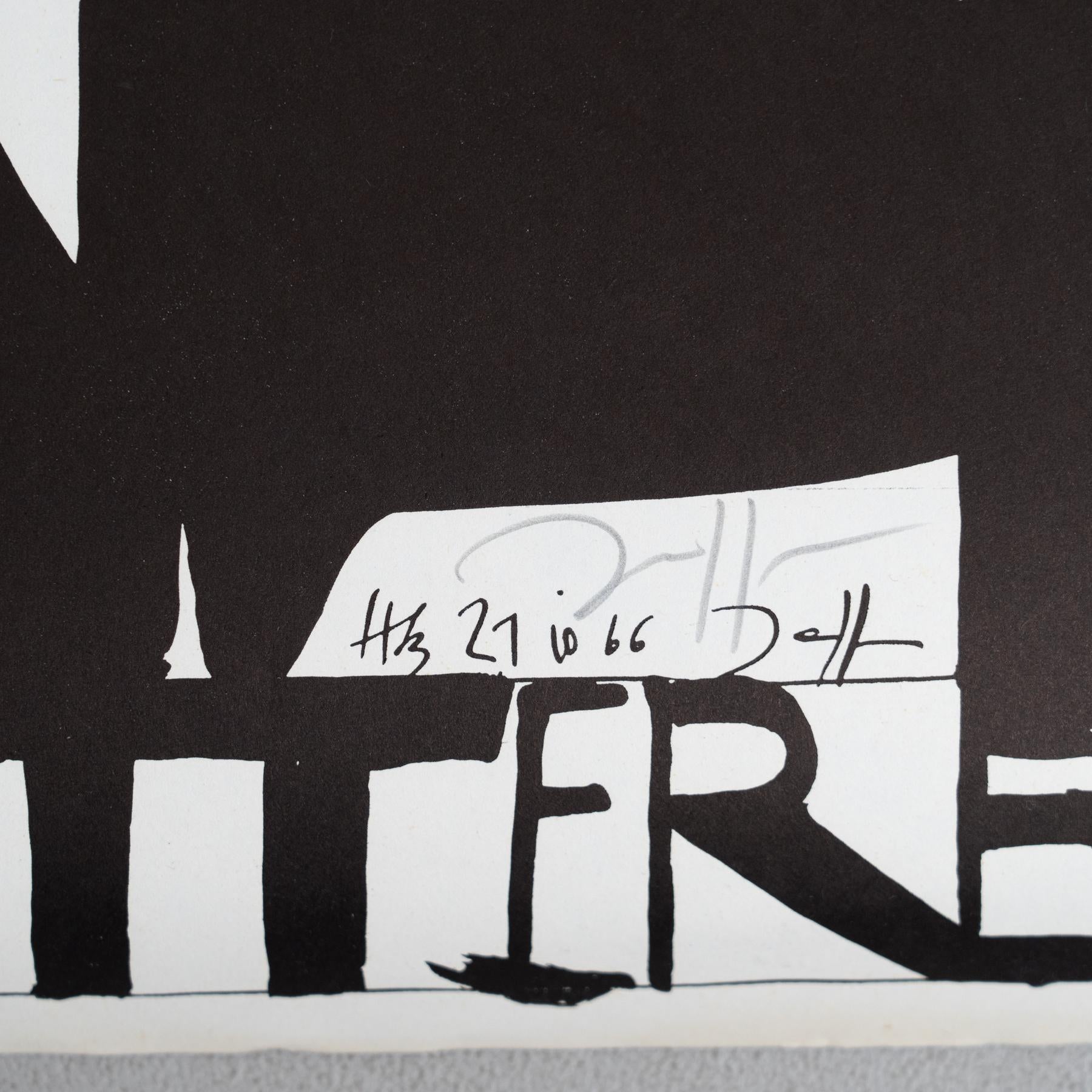 Horst Janssen Signierter Druck - Munchen, Surrealistische Schwarz-Weiß-Kunst im Angebot 3