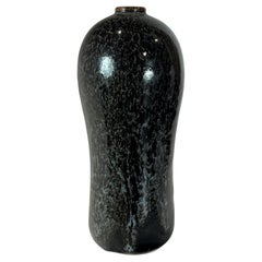 Horst Kerstan Black and Blue Double Gourd Tall Vase Germany Kandern/Baden