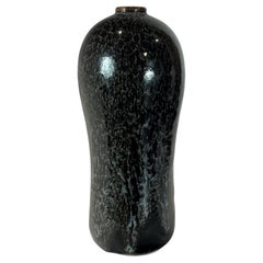 Horst Kerstan Jarrón alto de doble calabaza negra y azul Alemania Kandern/Baden