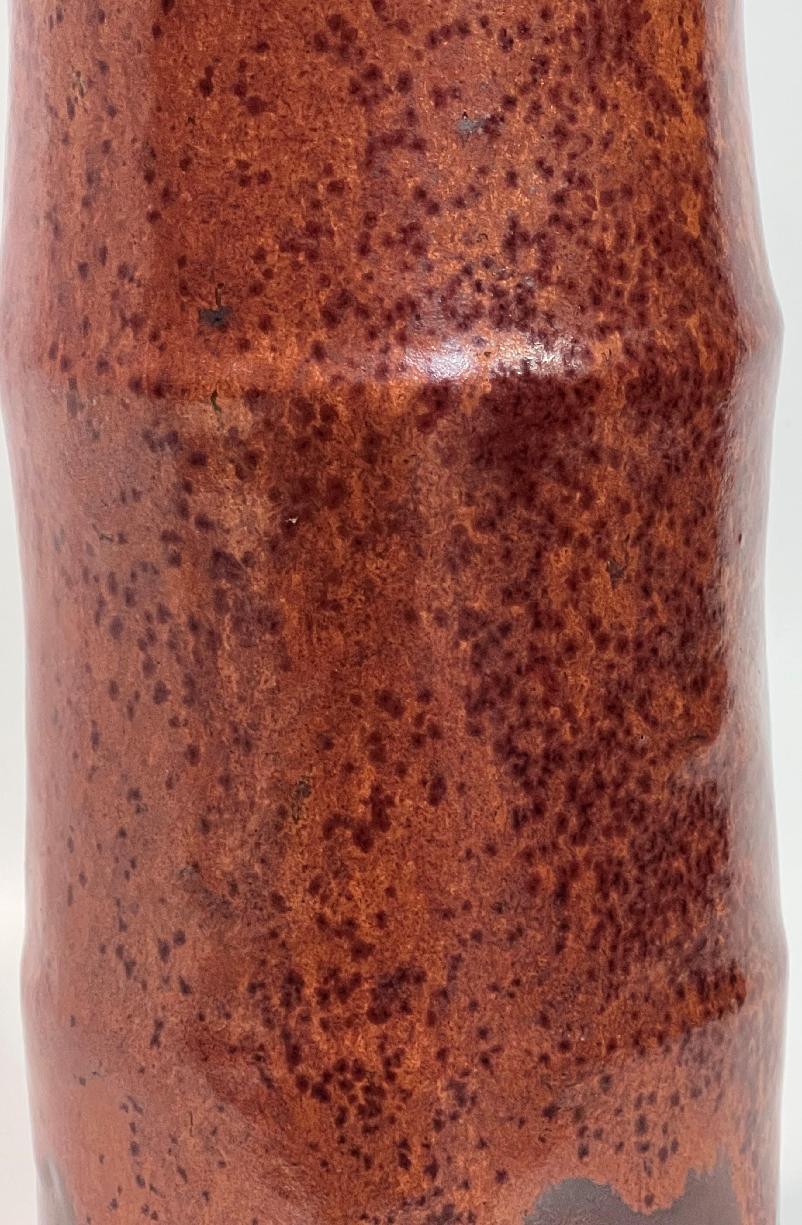Horst Kerstan Bottle Vase Large Fantastic Brown Micro-Crystalline over Brown In Good Condition In Mobile, AL
