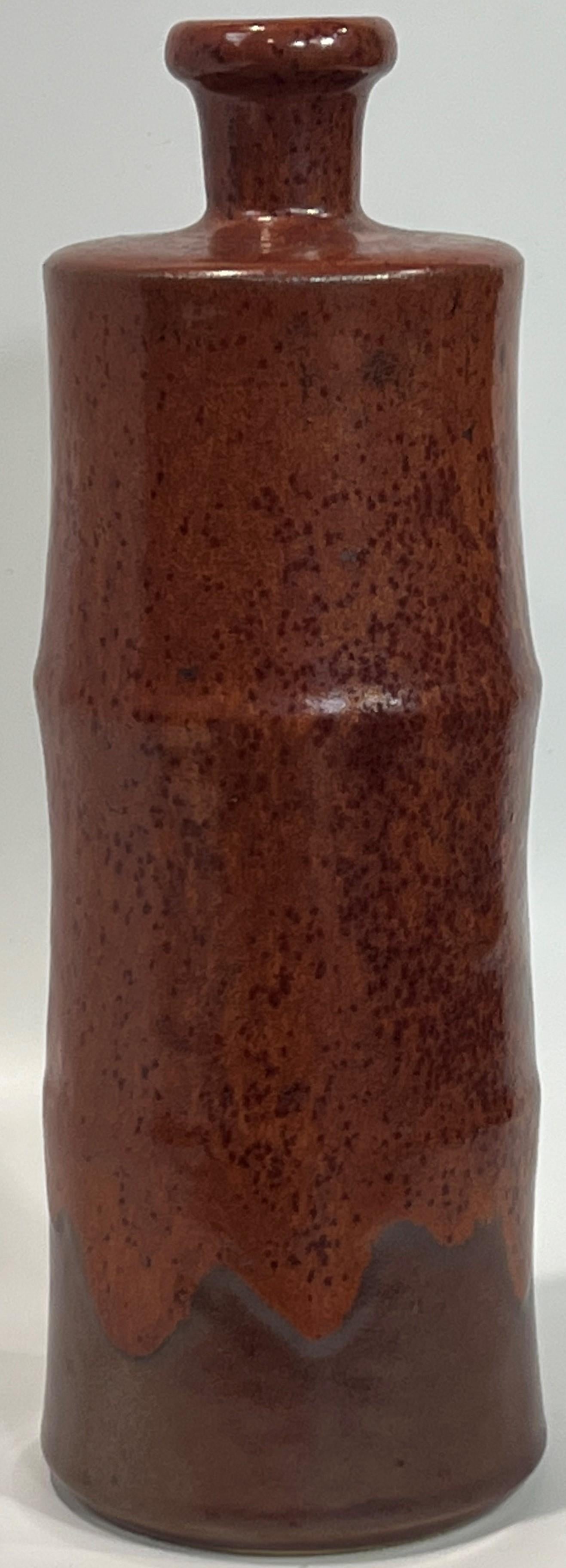 Late 20th Century Horst Kerstan Bottle Vase Large Fantastic Brown Micro-Crystalline over Brown