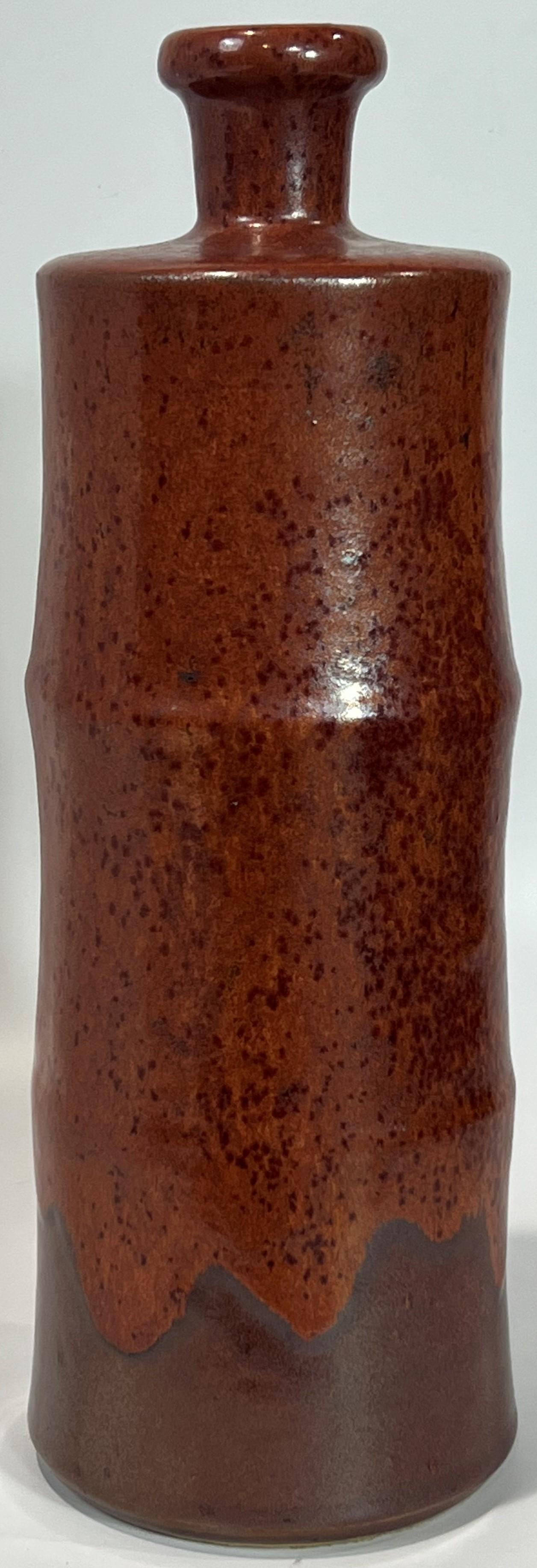 Horst Kerstan Bottle Vase Large Fantastic Brown Micro-Crystalline over Brown 1