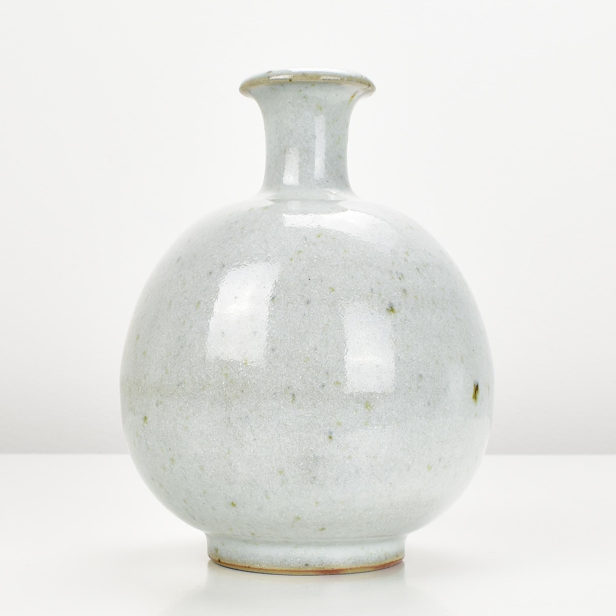Mid-Century Modern Horst Kerstan Studio Art Pottery Vase signed & dated 1980 Glazed Stoneware For Sale