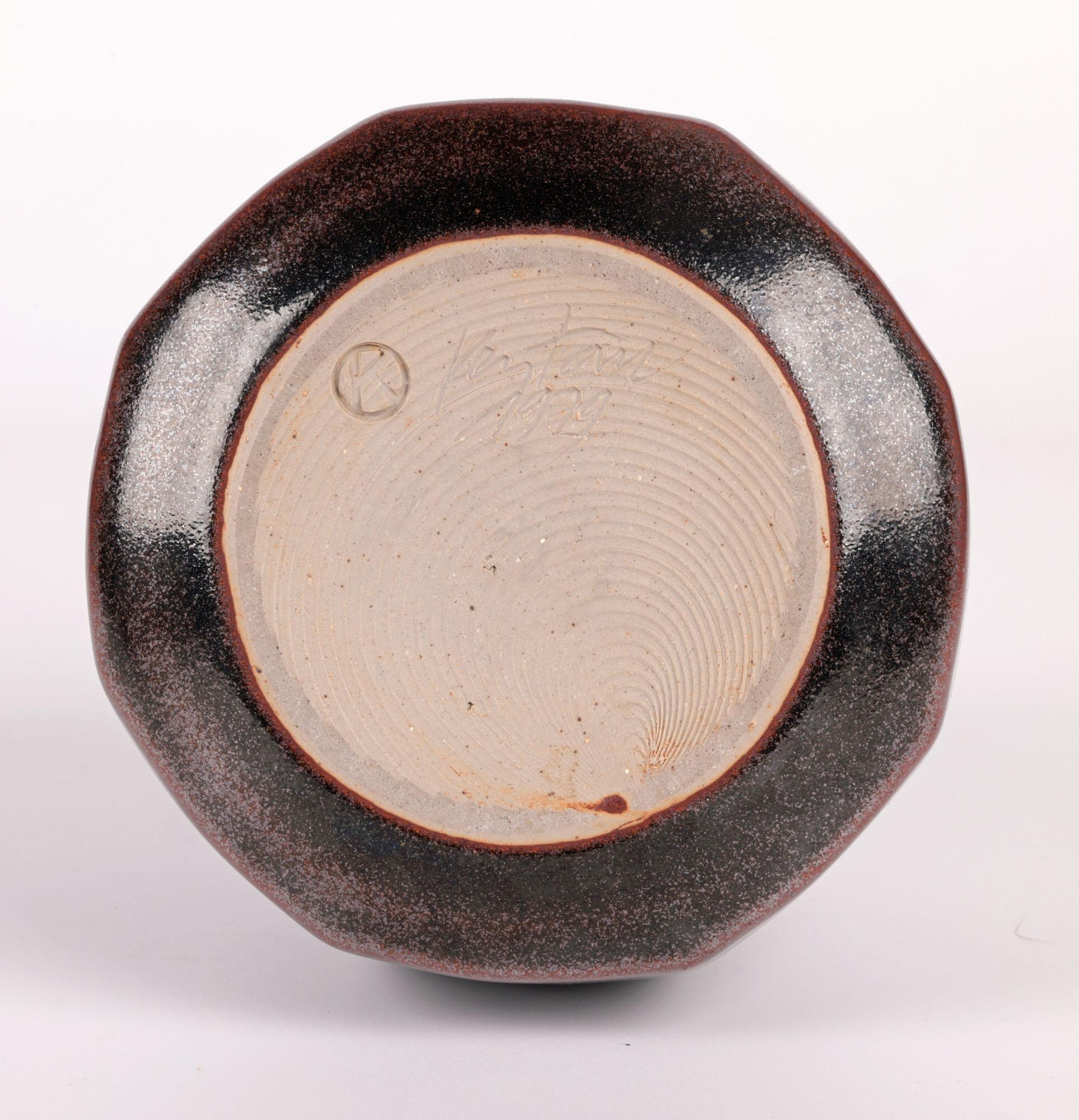 Horst Kerstan West German Studio Pottery Tenmoku Vase For Sale 4