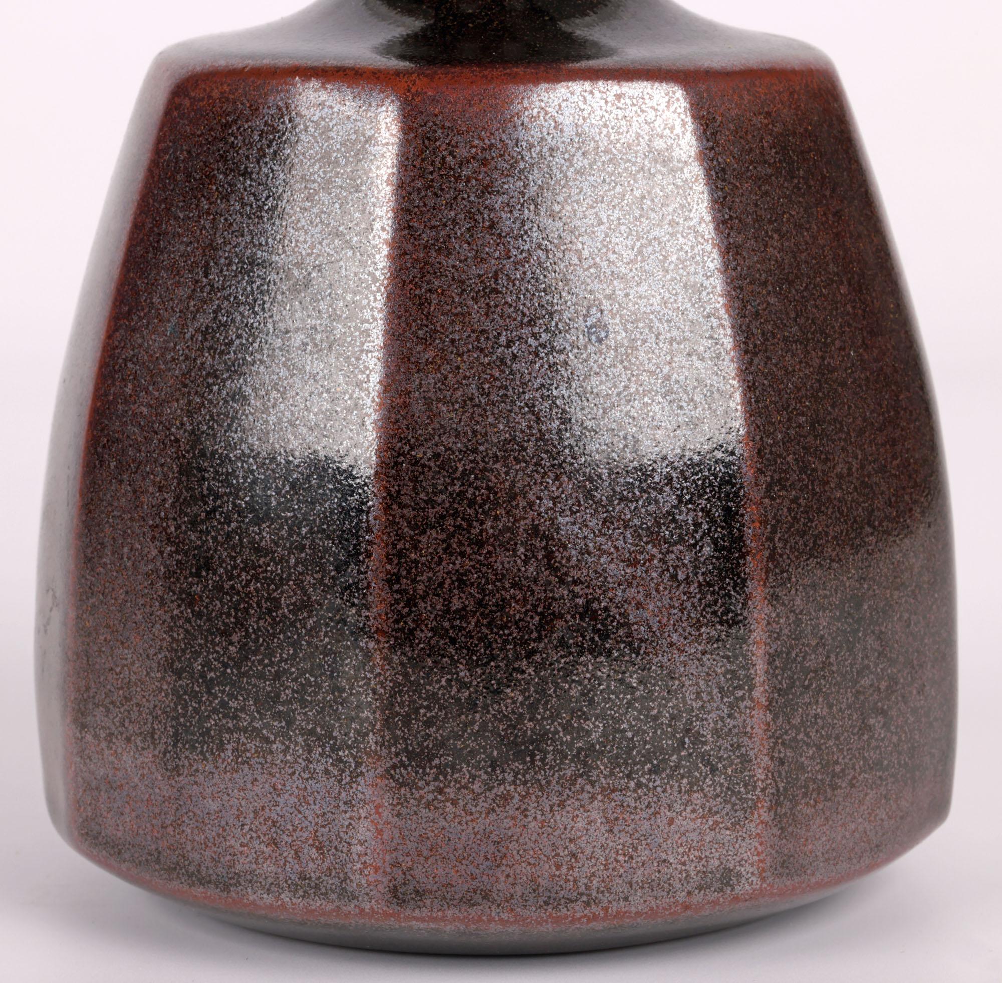 Modern Horst Kerstan West German Studio Pottery Tenmoku Vase For Sale