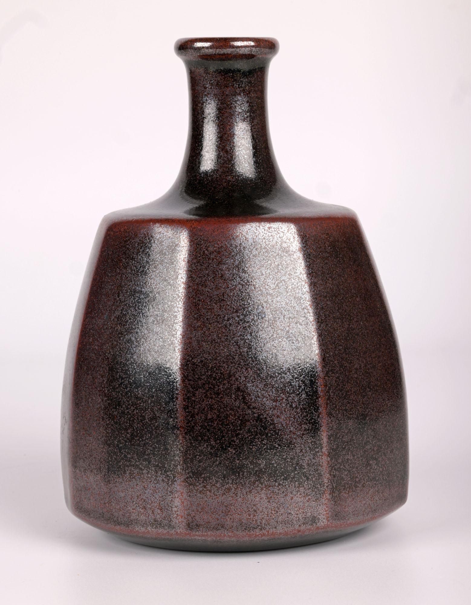 Vernissé Horst Kerstan West German Studio Pottery Vase Tenmoku en vente