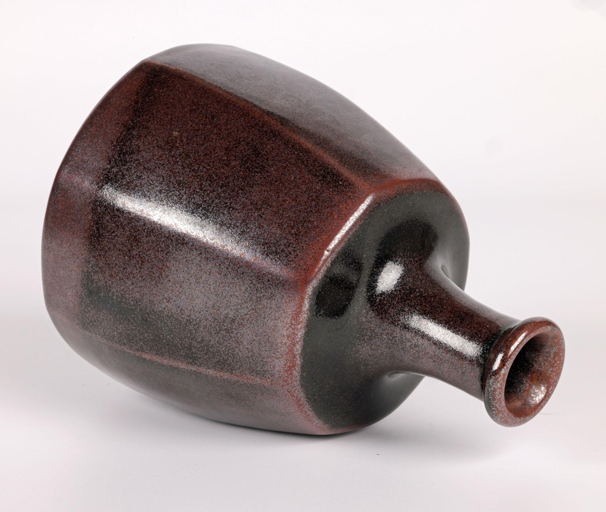 Late 20th Century Horst Kerstan West German Studio Pottery Tenmoku Vase For Sale