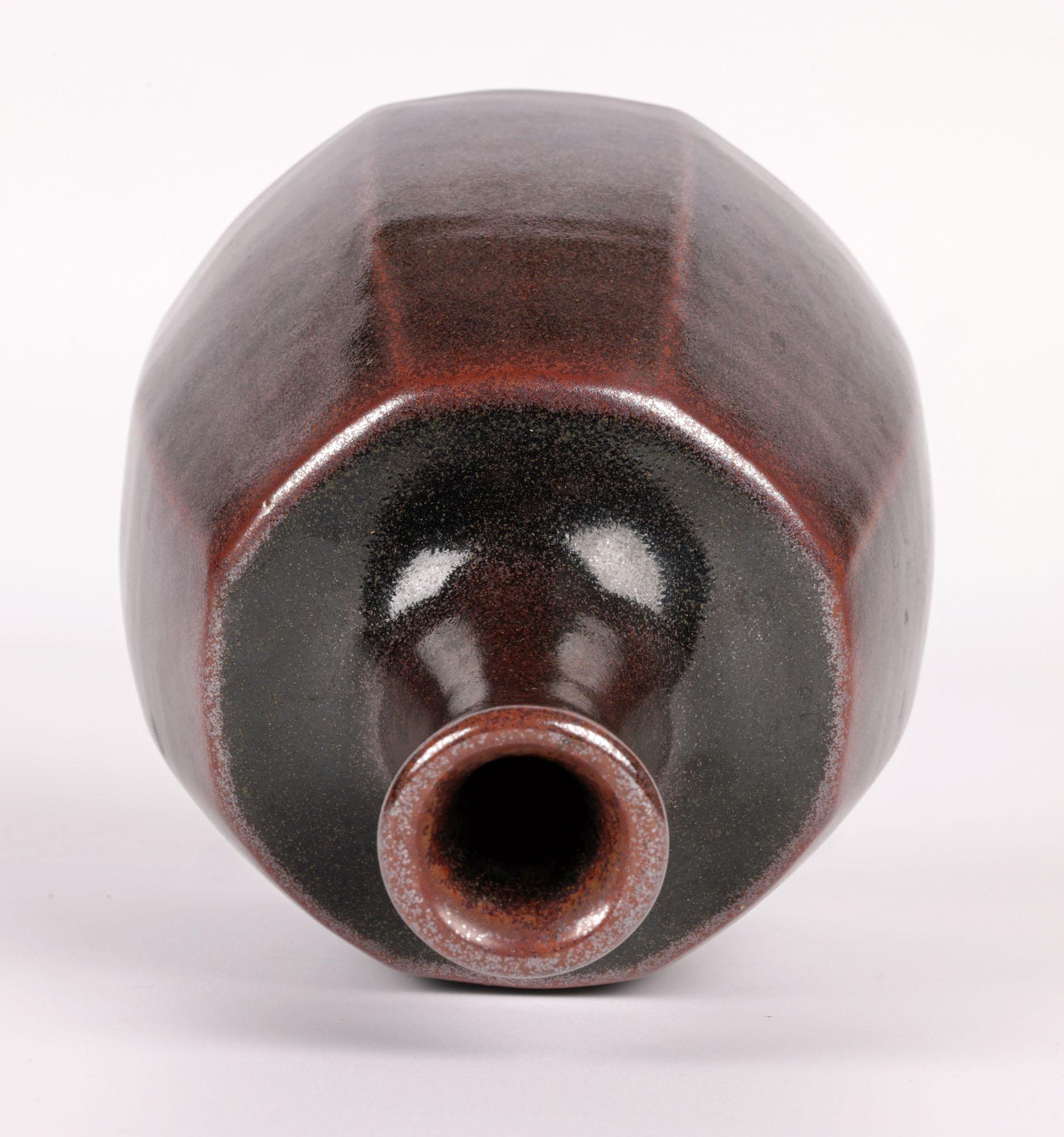 Stoneware Horst Kerstan West German Studio Pottery Tenmoku Vase For Sale