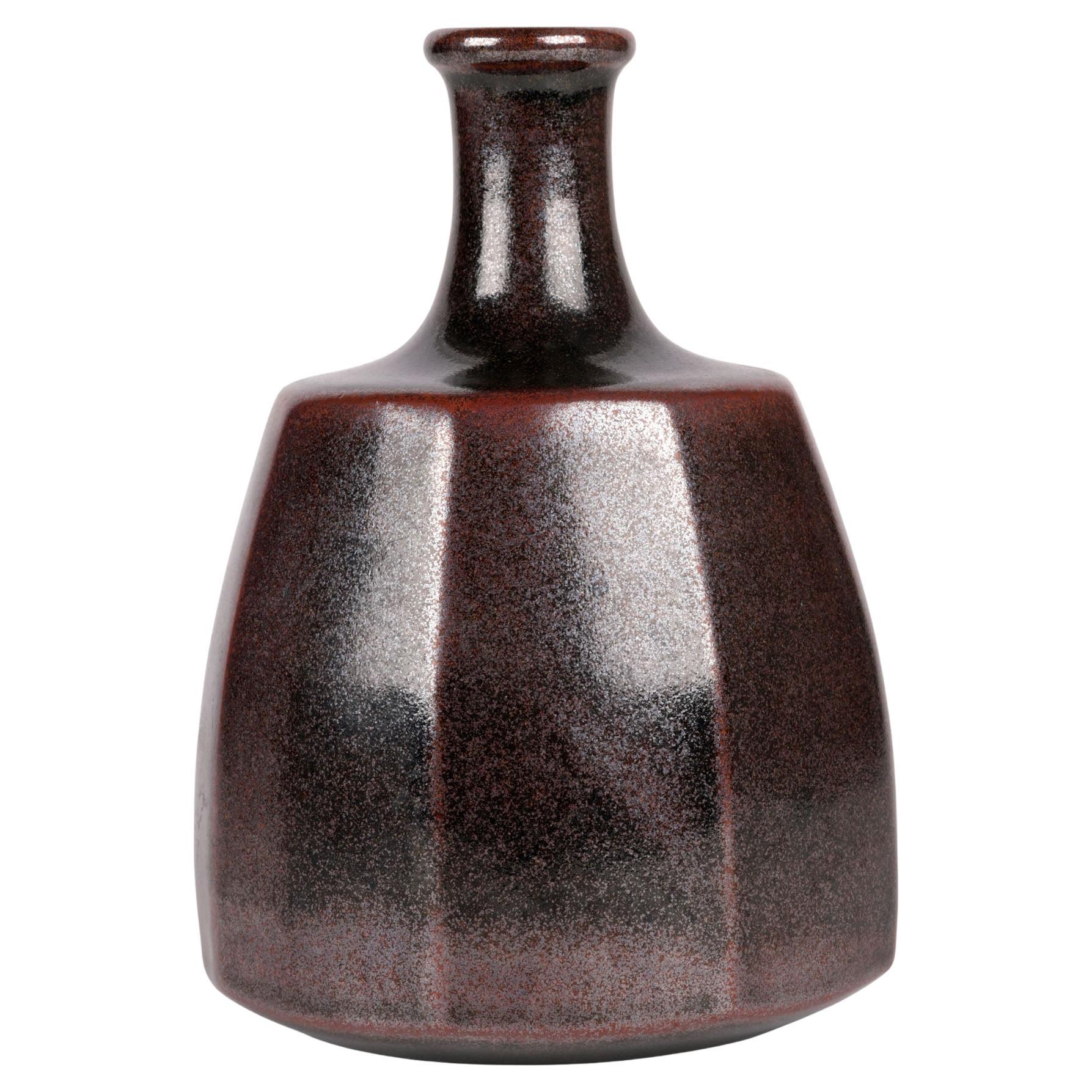Horst Kerstan West German Studio Pottery Tenmoku Vase For Sale