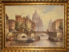 Vintage Horst Miesler, View of the Berlin Cathedral and the Spree.