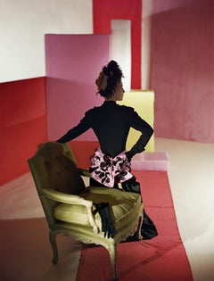 Fashion in Color - Suit and Headdress by Schiaparelli, 1947 (Mounted)