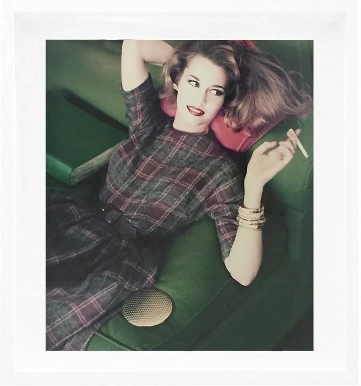 Horst P Horst Portraits Jane Fonda Modeling Plaid Wool Dress