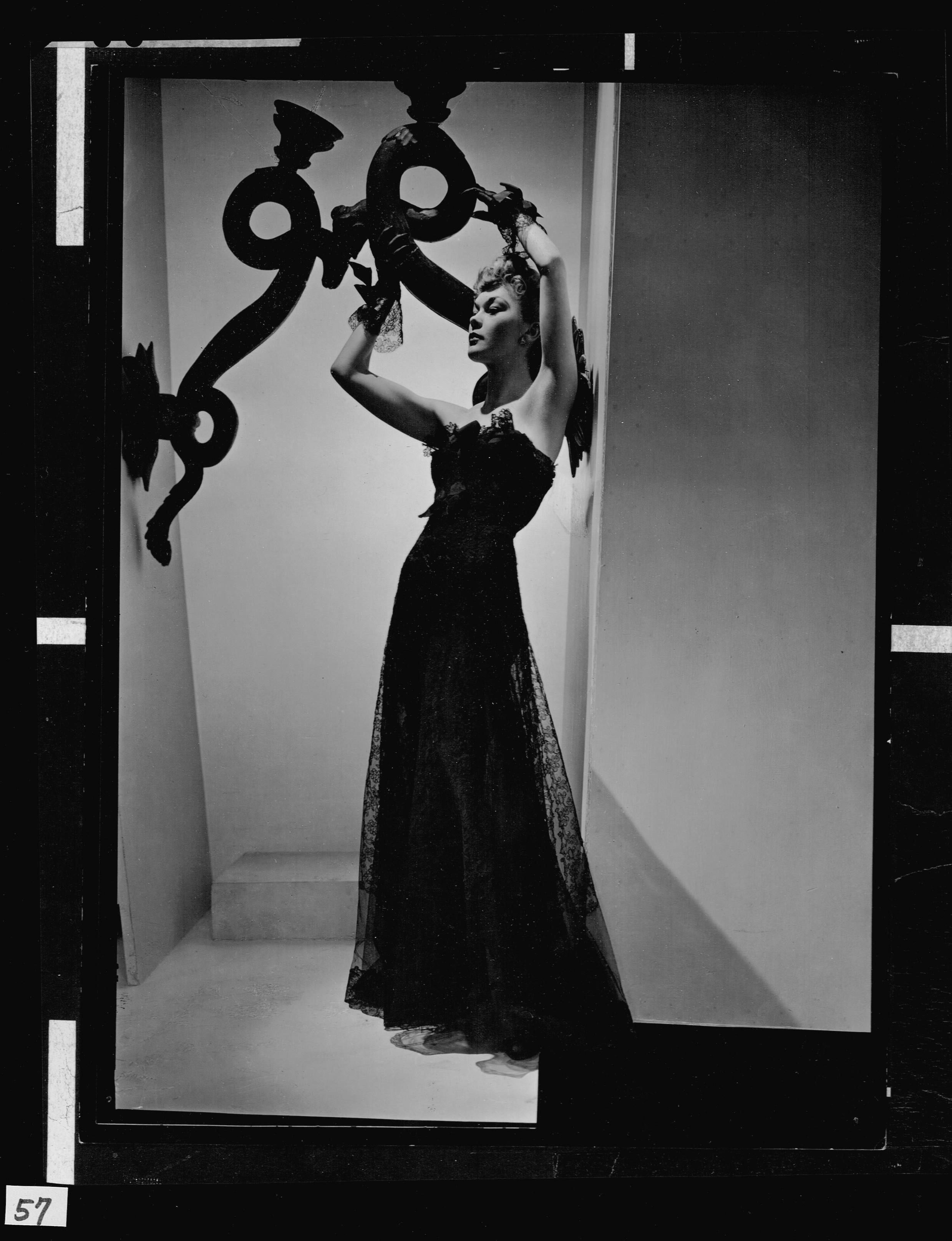 Horst P. Horst Black and White Photograph - Lud in Chanel Dress, Paris, VOGUE
