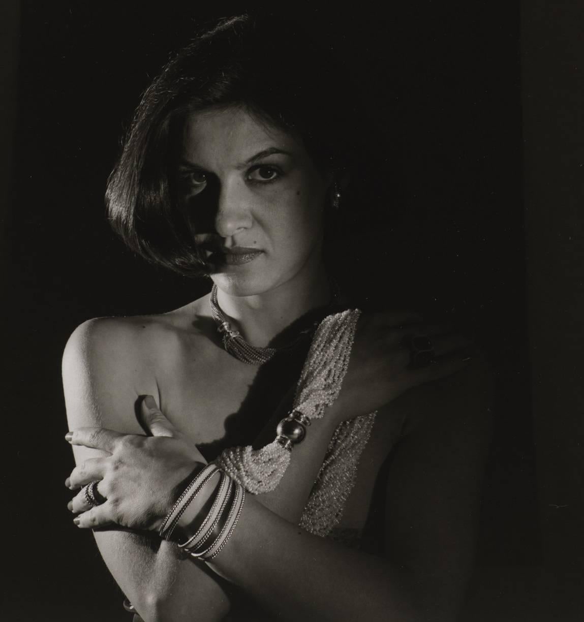 Portarit of Paloma Picasso. Photography in black and white, 1981 - Black Black and White Photograph by Horst P. Horst