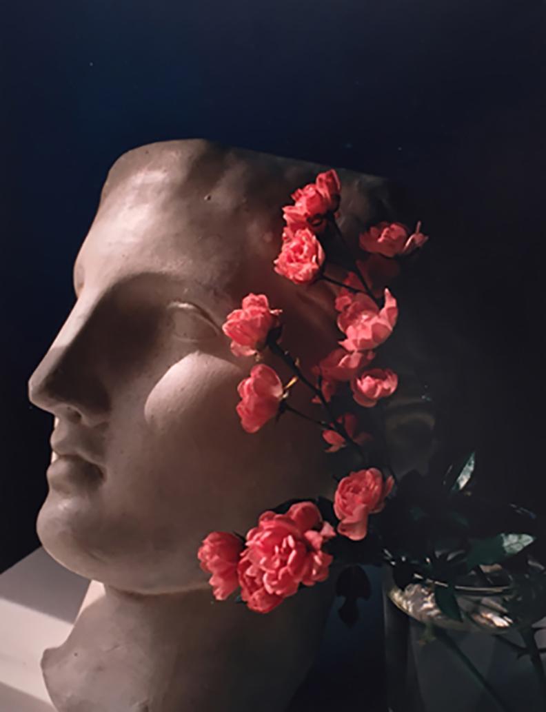 Horst P. Horst Color Photograph - Roses with Antique Head