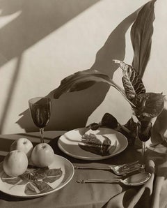 Still life table setting, Oyster Bay, Long Island (Silver gelatin print)
