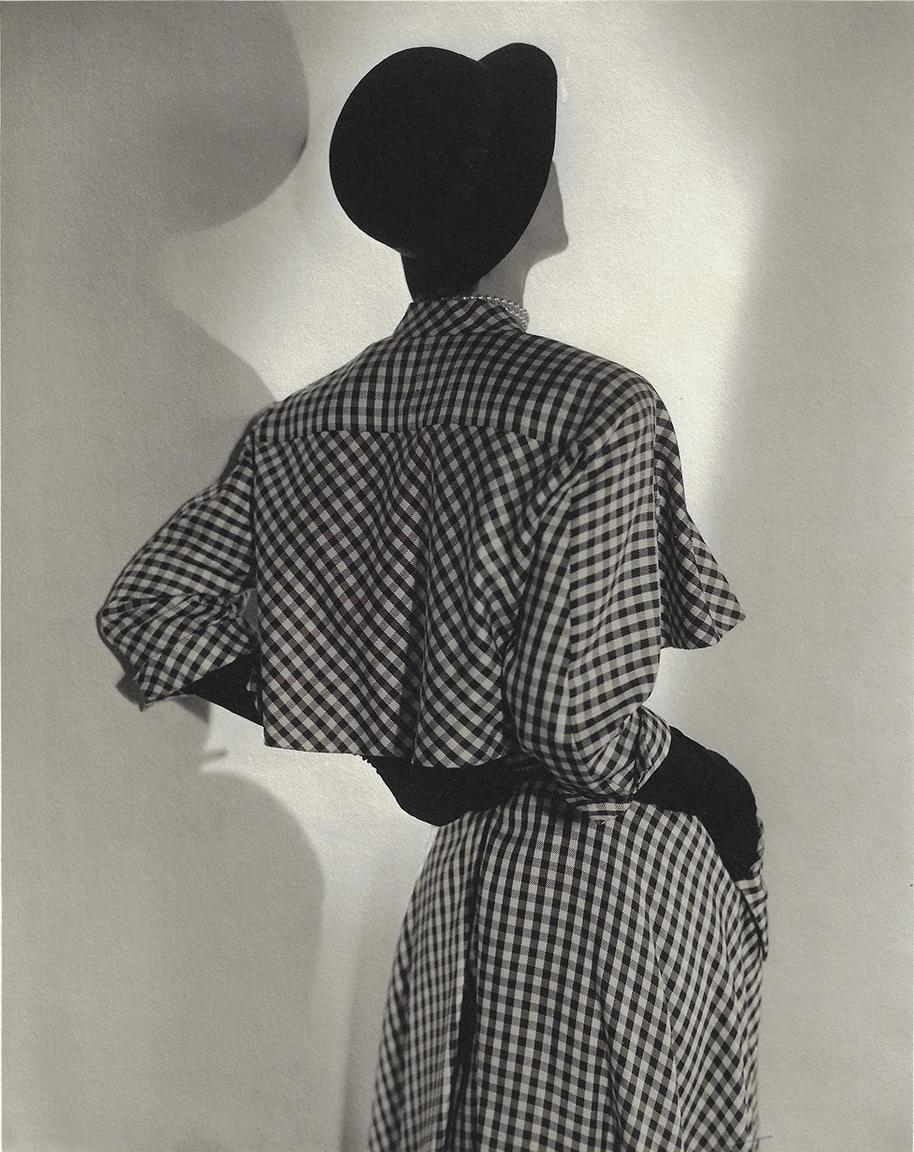 Horst P. Horst Black and White Photograph - Suzy Parker modeling a Balenciaga dress at the Paris Collections, VOGUE, 1952
