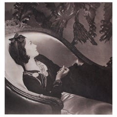 Horst P Horst Signed Photograph of Coco Chanel, Platinum Palladium Print, 1937