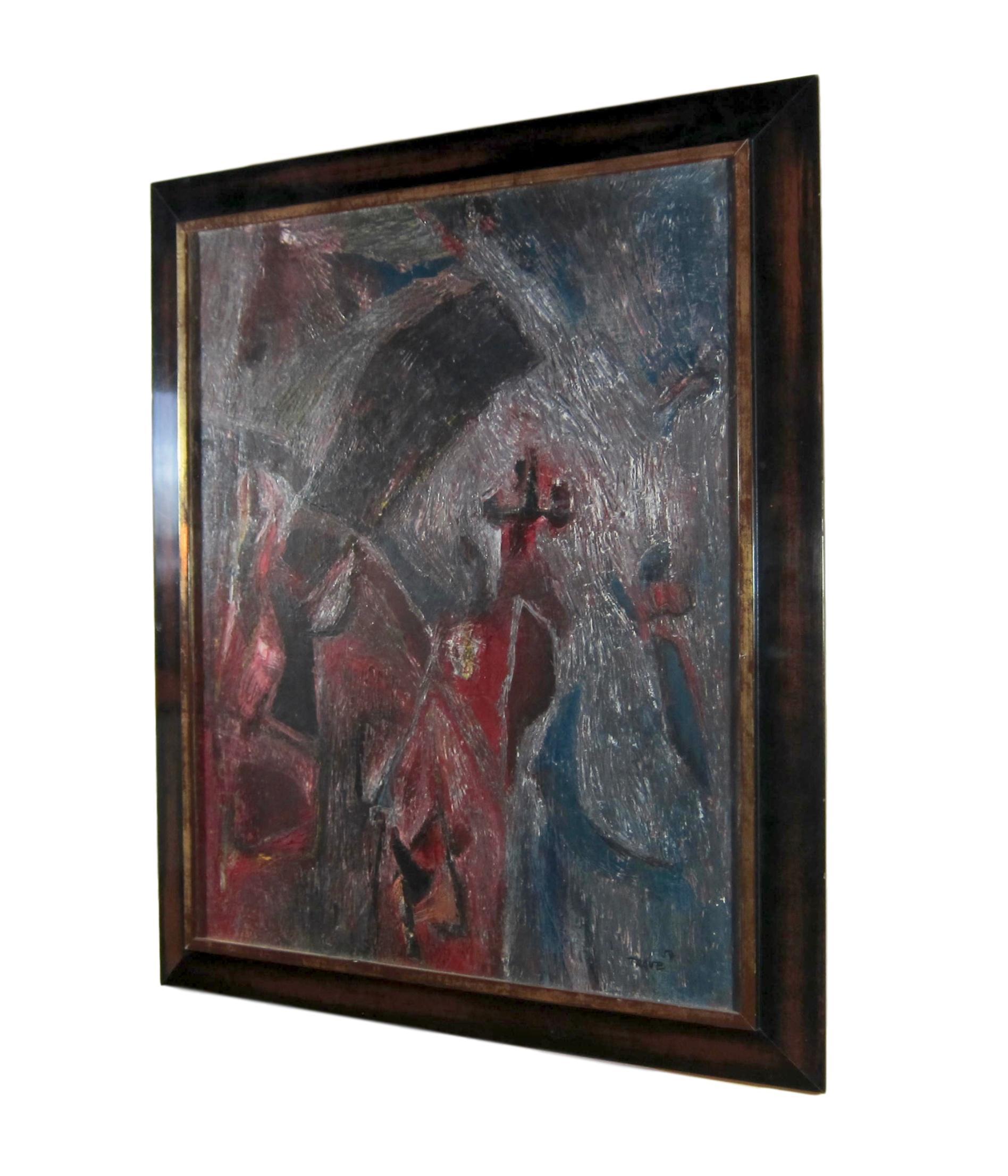 Mid Century Abstract Oil Painting by California Artist Horst Trave im Angebot 2