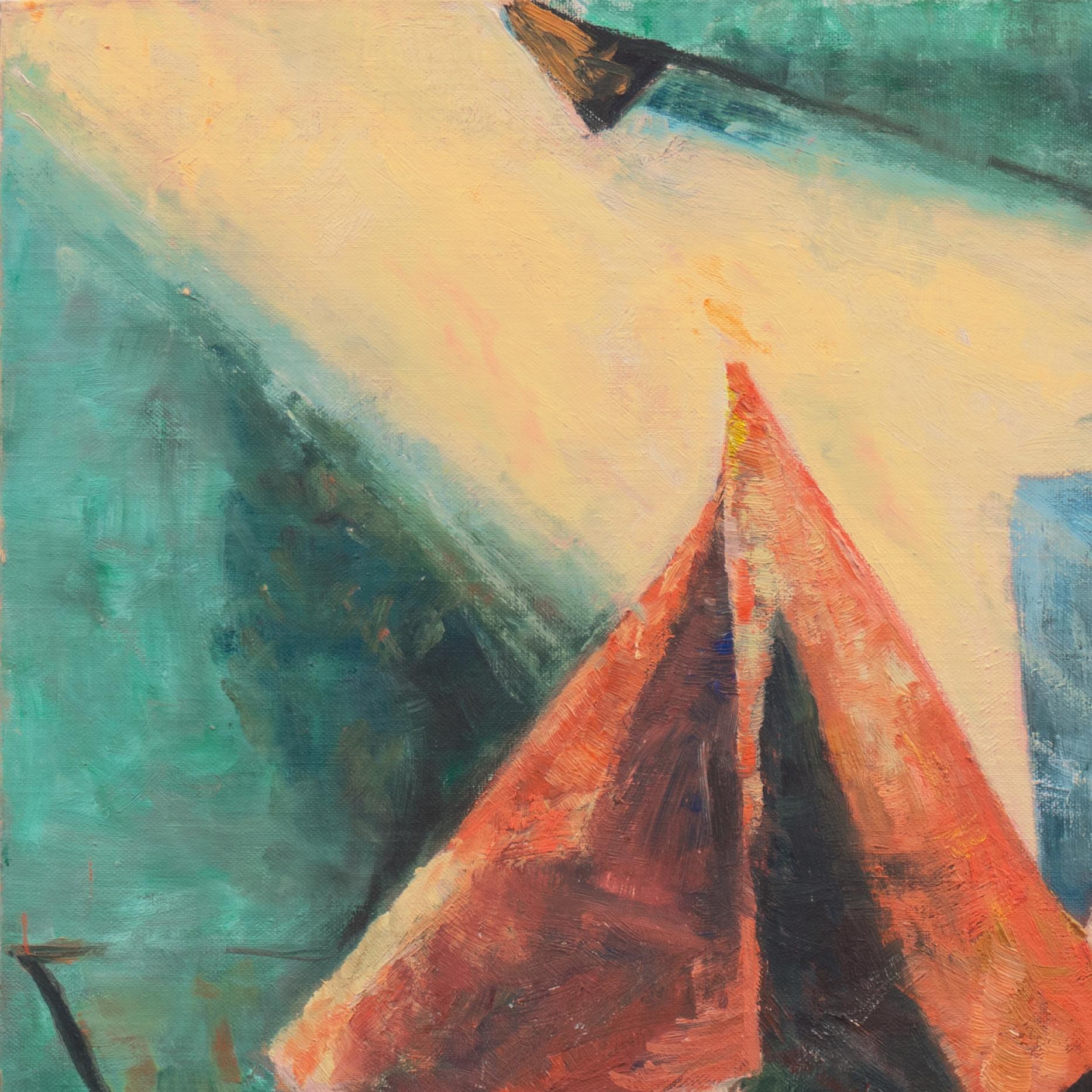 'Astratto in corallo e giada', Painters Eleven, Ontario, Olio modernista canadese in vendita 3