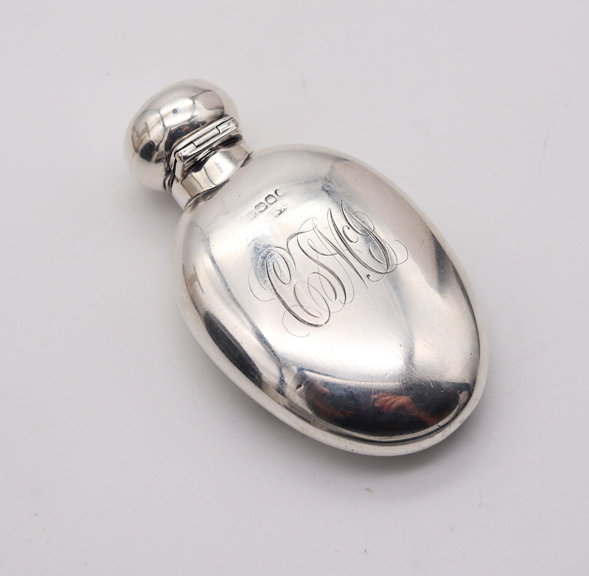 HORTON & ALLDAY 1890 Jugendstil emaillierte Parfümflasche in Sterling Silber (Emailliert) im Angebot