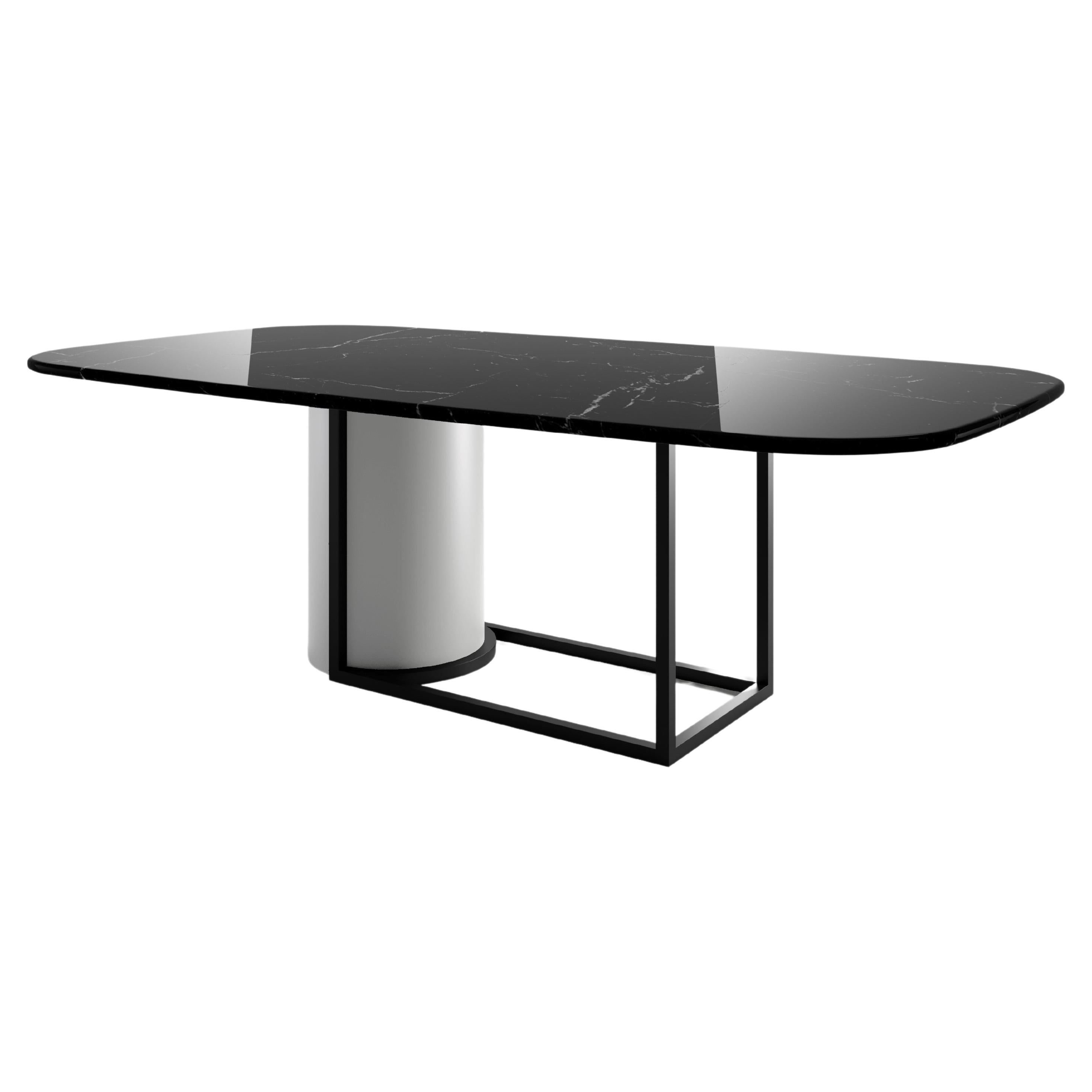 Horus Contemporary Dining Table in Marble Top