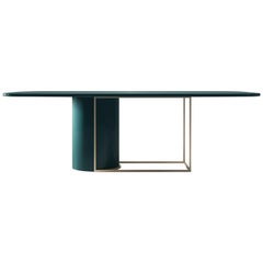 Horus Contemporary Dining Table in Lacquered and Metal