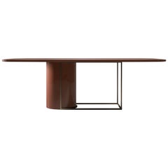 Horus Contemporary Dining Table in Wood and Metal by Secolo