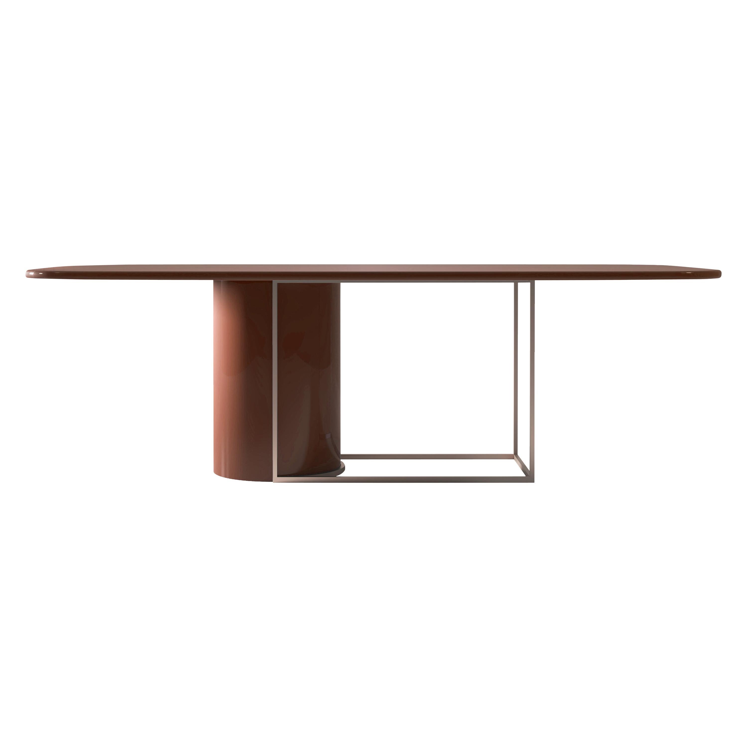 Horus Contemporary Dining Table in Wood and Metal by Artefatto Design Studio