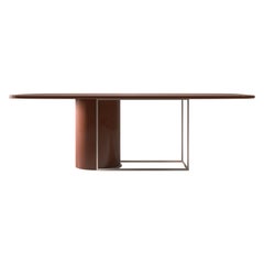 Horus Contemporary Dining Table in Lacquered and Metal