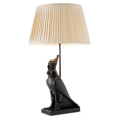 Horus Model Table Lamp, Patinated Bronze.