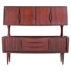 Hos Wulff Crédence et huche en teck danois du milieu du siècle avec porte à tambour