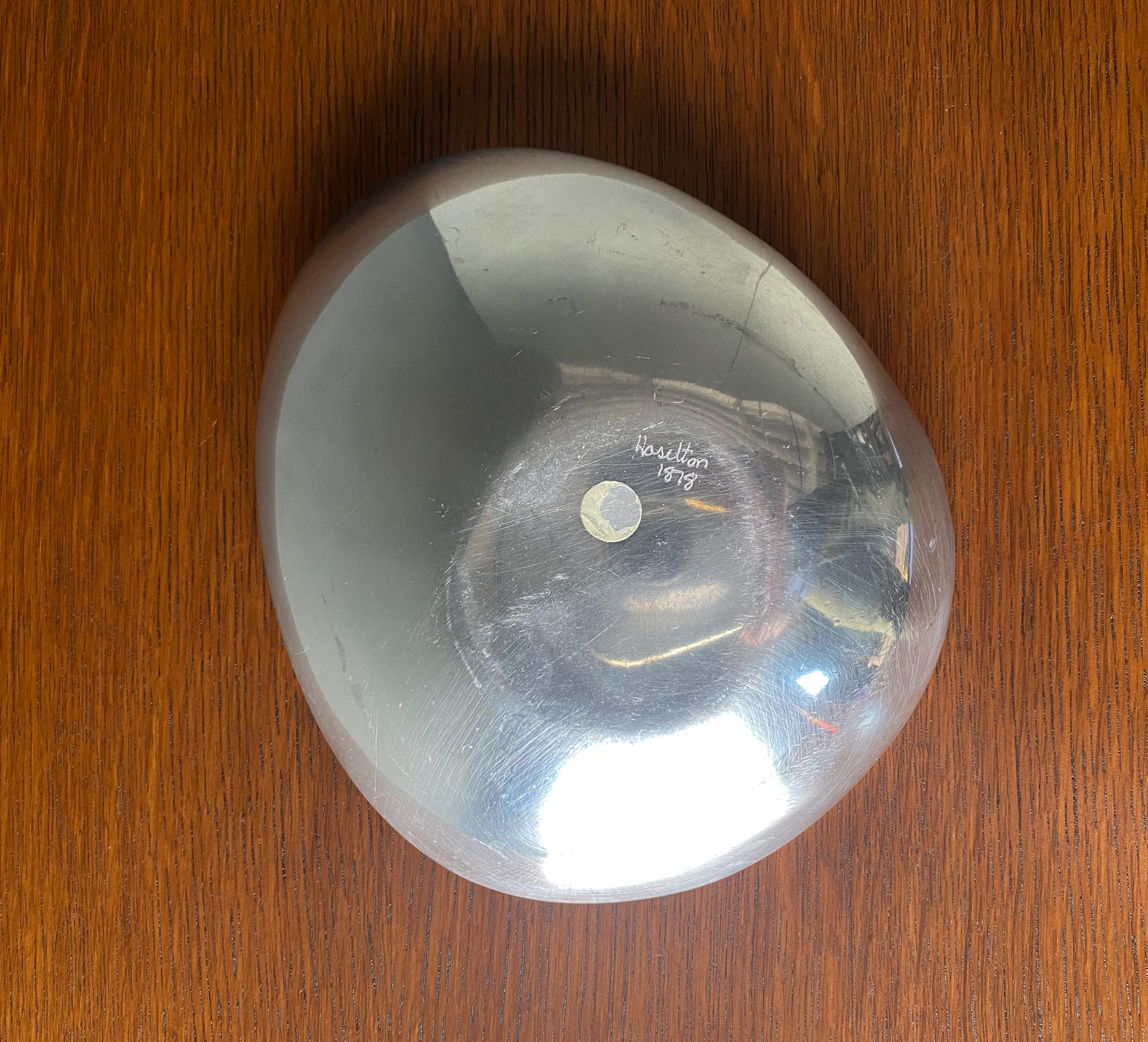 Hoselton Studios Solid Aluminum Biomorphic Bowl / Tray, Canada, 1970's In Good Condition In San Juan Capistrano, CA