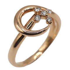 Bague fantaisie « Hoshi no Suna » en or rose K18 sertie de diamants, de style « bypass »
