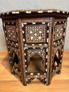 Hoshiapur Anglo Indian Profusely Inlaid Octagonal Table c1880