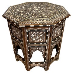Hoshiapur Anglo Indian Profusely Inlaid Octagonal Table c1880