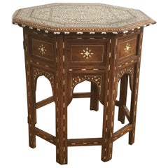 Hoshiapur Bone and Ebony Inlaid Occasional Table