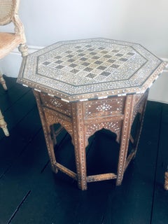Hoshiarpur Bone and Ebony Inlaid Games Table