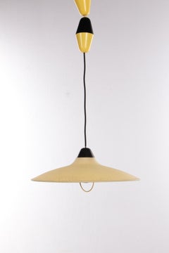 Hoso Leuchten Yellow Hanging Lamp Made Very Rare by Bauhaus, Germany