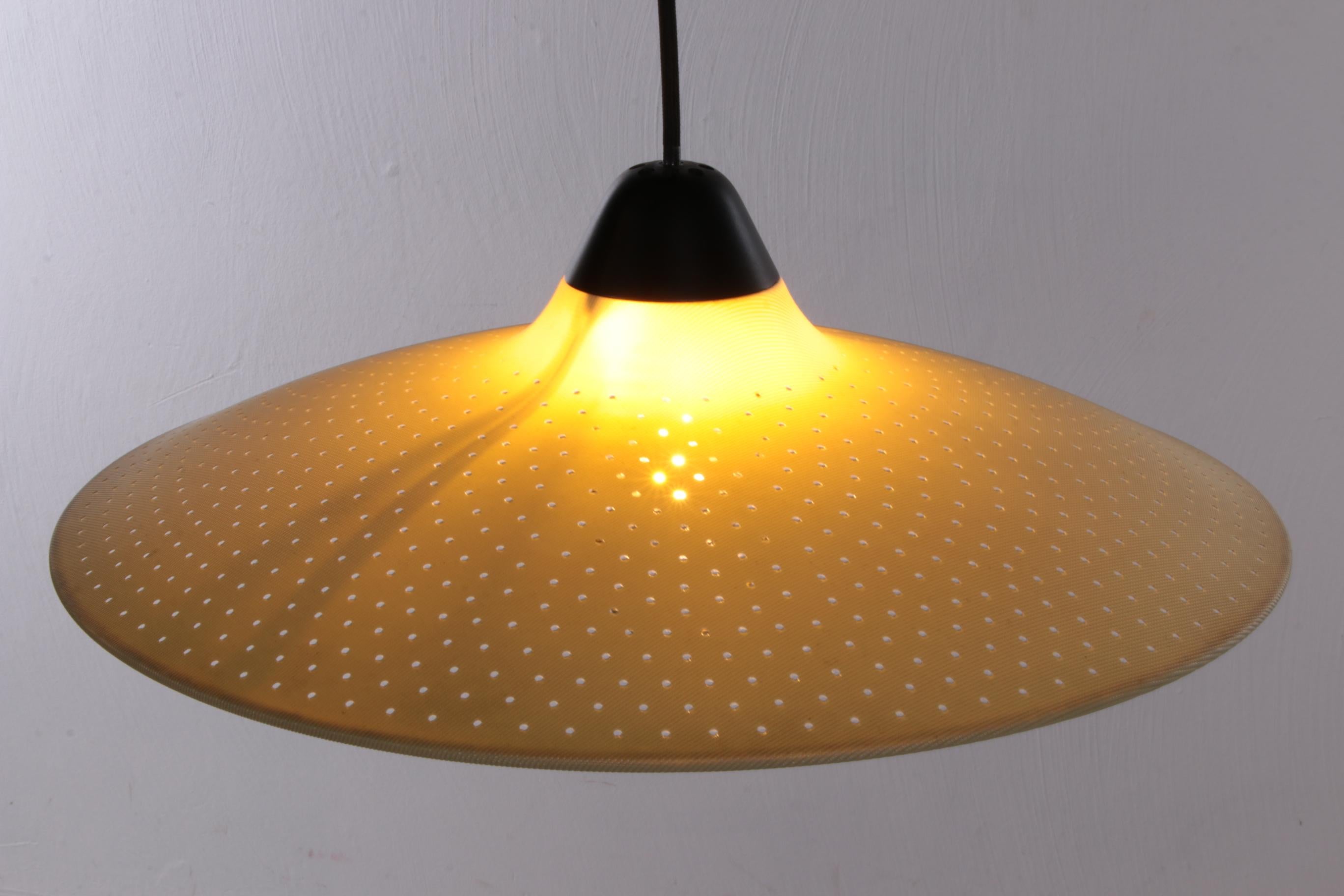Mid-20th Century Hoso Leuchten Yellow Hanging Lamp Made Very Rare by Bauhaus, Germany