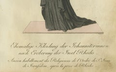 Suora ospitaliera in abiti post-roditori: Incisione colorata a mano del 1791