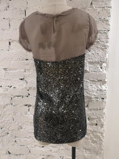Hoss grey sequins silk mini dress