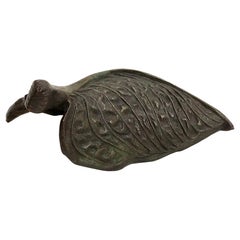 Hosta Leaf, Small Scale Cast Bronze Botanical Sculpture with Subtle Patina