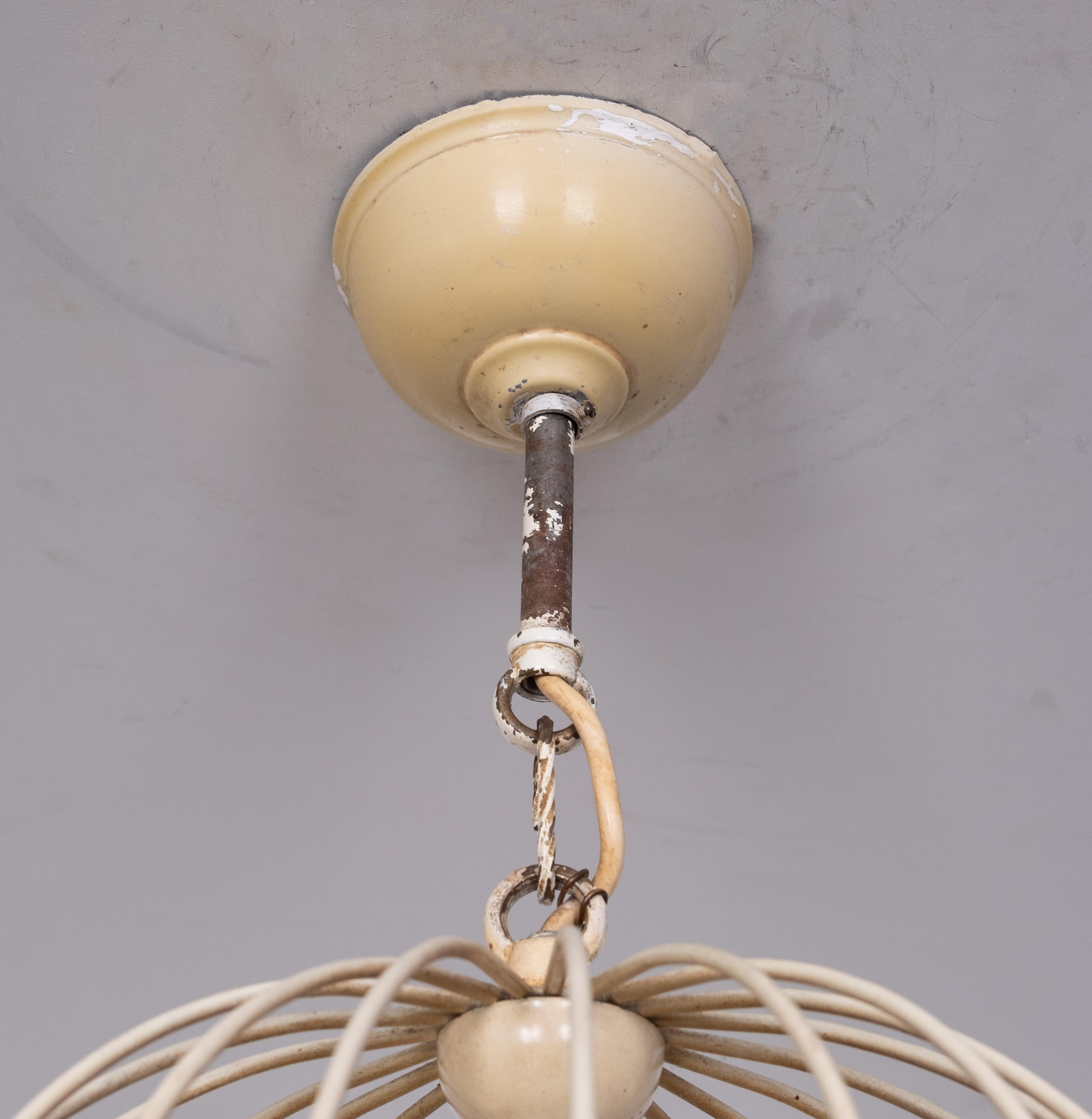 Hot Air balloon Chandelier  Flag Tole  1950s France 3