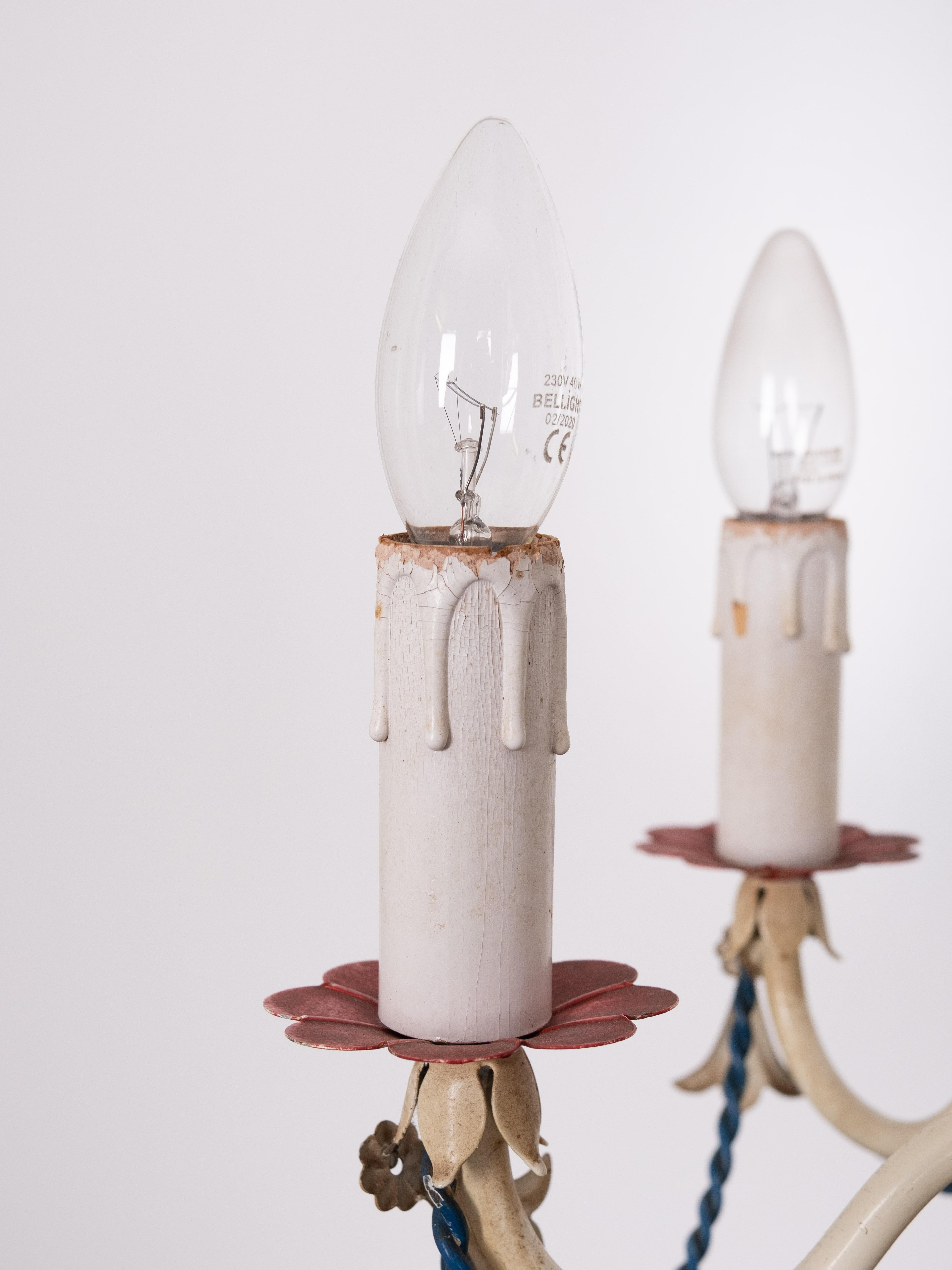 French Hot Air balloon Chandelier  Flag Tole  1950s France