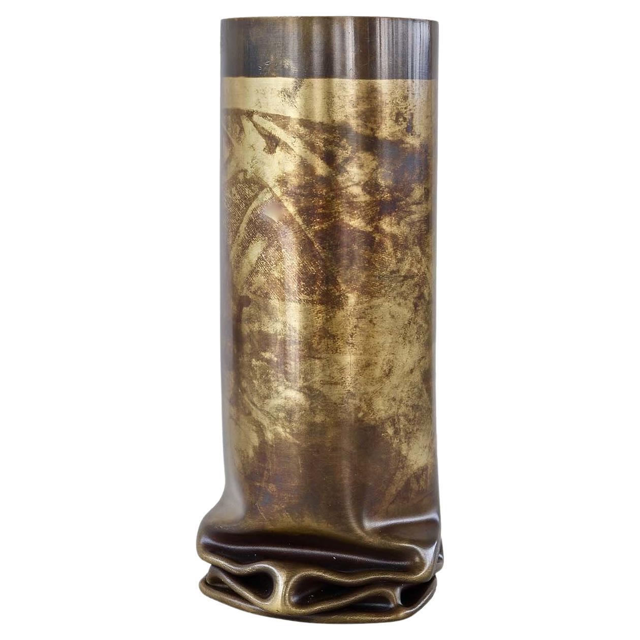 Vaso piccolo in ottone caldo di Dal Furlo in vendita