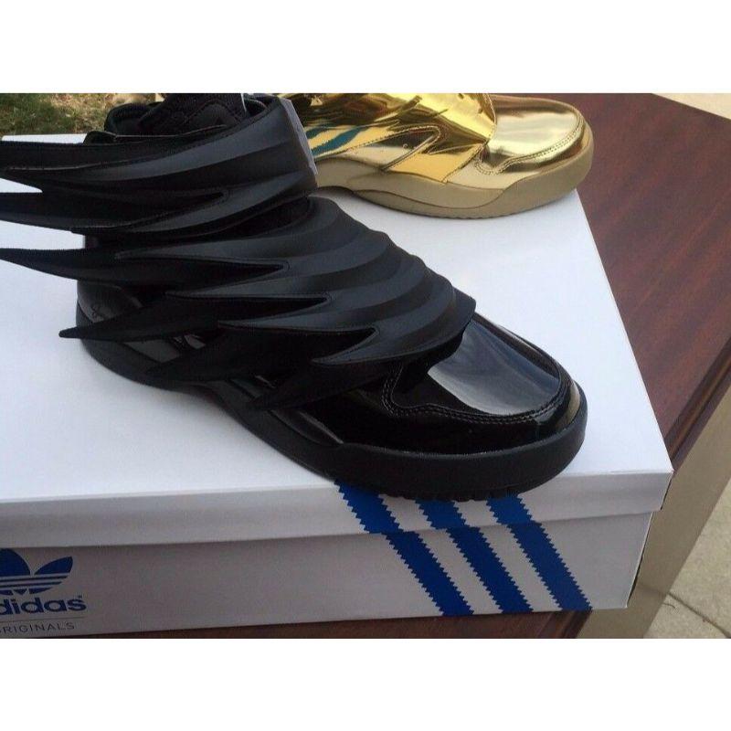 Men's Hot Bundle Adidas Jeremy Scott Wings 3.0 JS Gold&black Batman Shoes US 4 For Sale