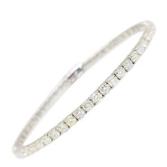 HOT DDEAL, 3.50 Carat Round Natural Diamond Tennis Bracelet 14K White Gold