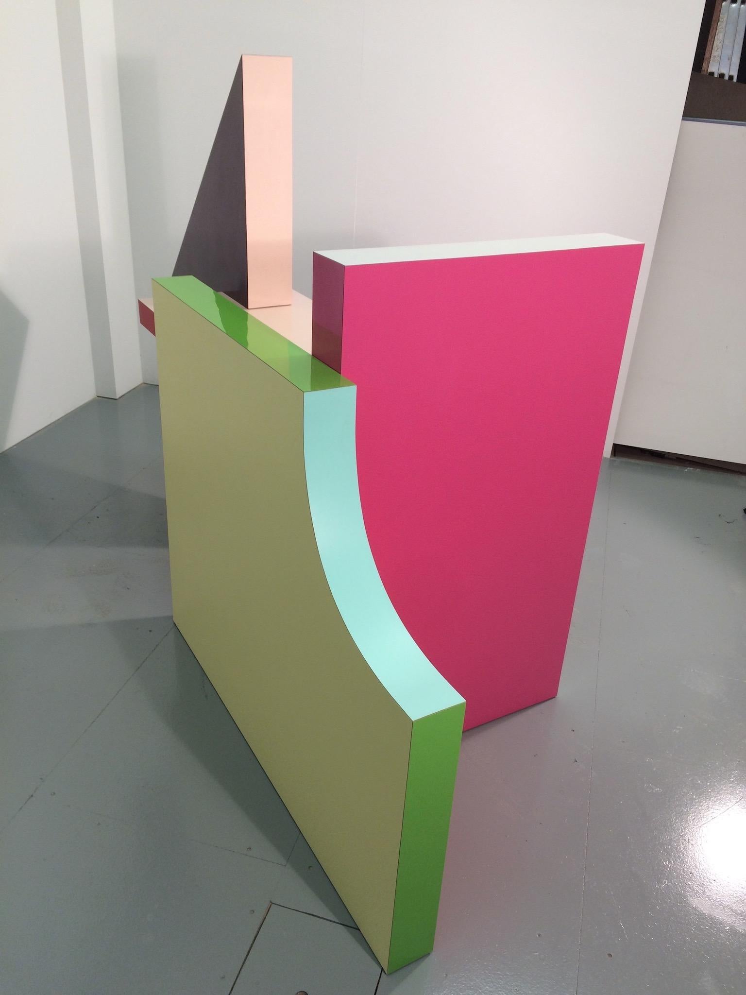 Hot Desk 1, Miami by Russell Bamber, Geometric Shaped Desk, Colored Laminate In New Condition For Sale In London, GB