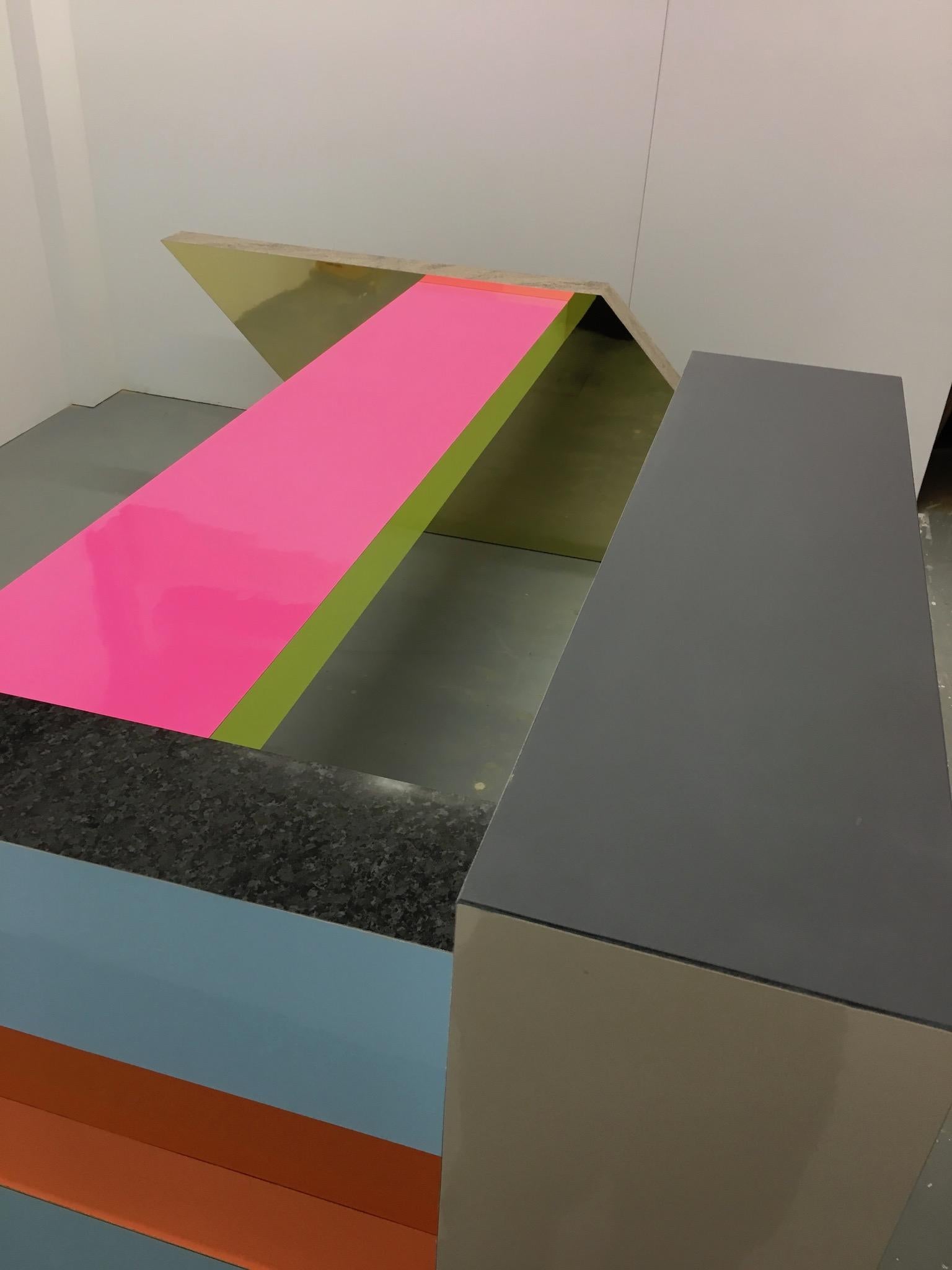 British Hot Desk 2, Berlin, by Russell Bamber, 2018, Colored Laminate on Ply Structure For Sale